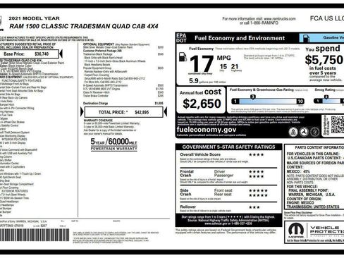 Used 2021 RAM 1500 Tradesman w/ Popular Equipment Group image 4