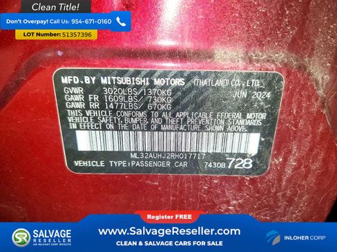 Used 2024 Mitsubishi Mirage L FWD image 17