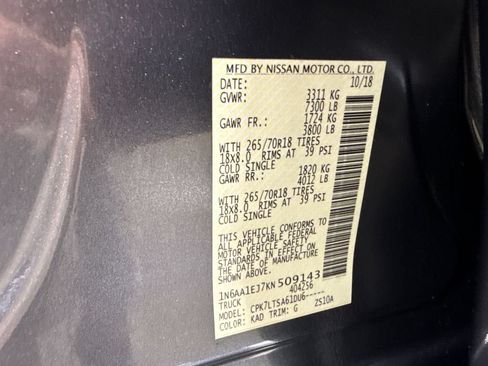 Used 2019 Nissan Titan SV AWD/4WD image 94