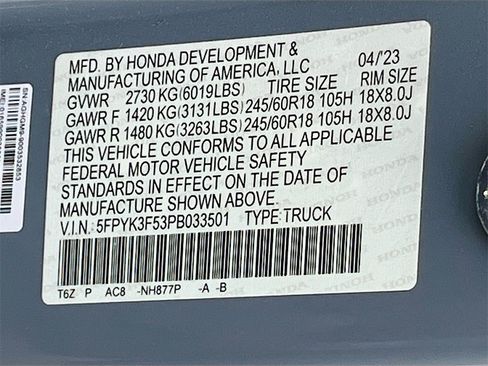 Used 2023 Honda Ridgeline RTL image 30