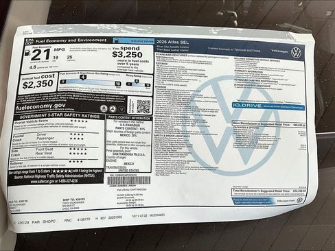 New 2026 Volkswagen Atlas SEL image 32