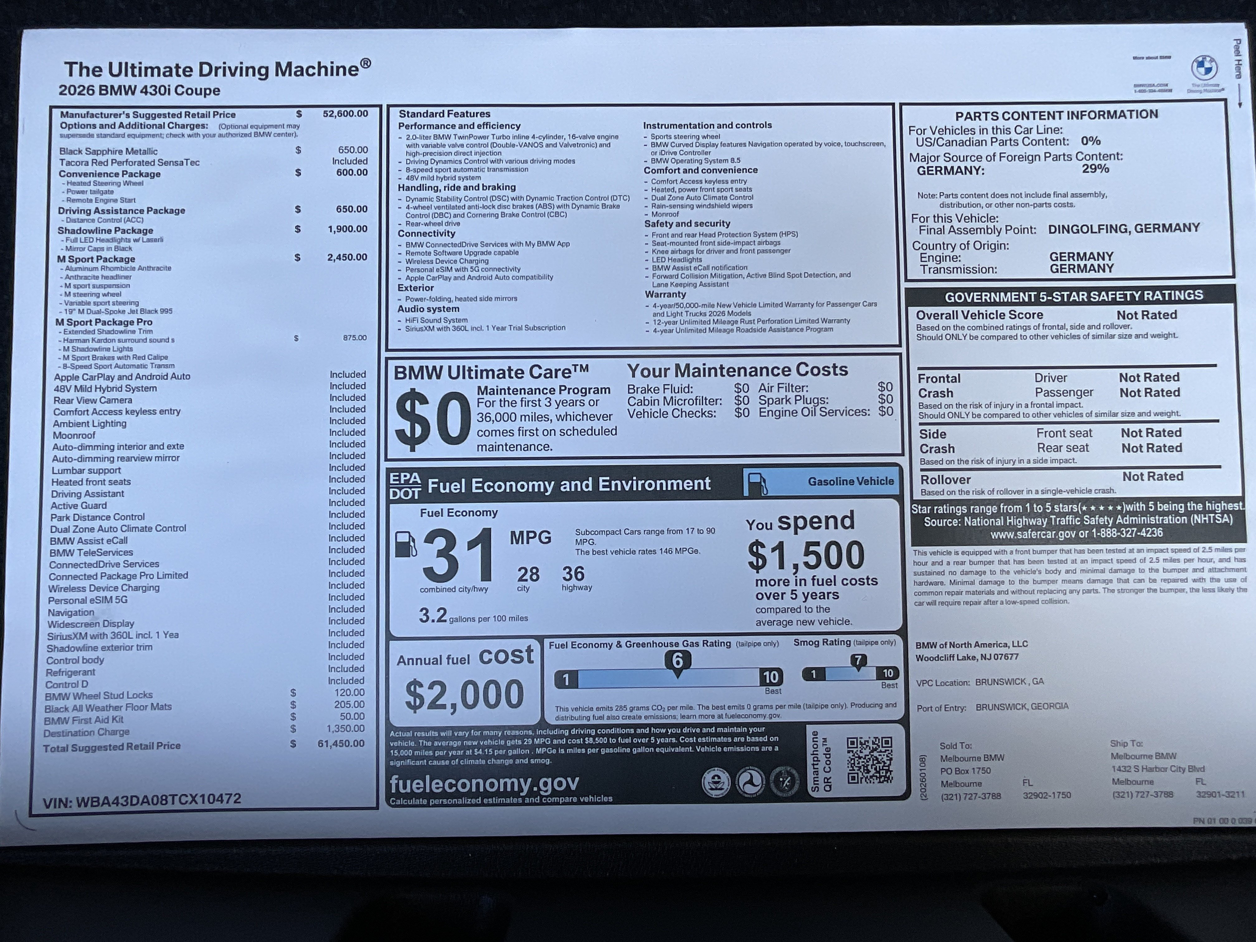 New 2026 BMW 430i Coupe w/ M Sport Package RWD image 32