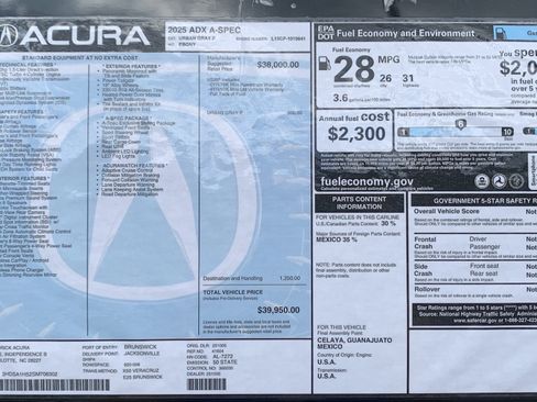 Used 2025 Acura ADX A-Spec image 35