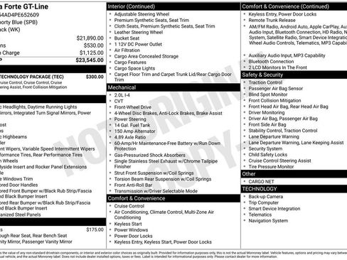 Used 2023 Kia Forte GT-Line w/ GT-Line Technology Package FWD image 3