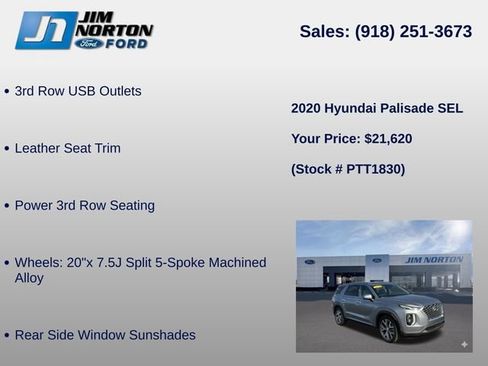 Used 2020 Hyundai Palisade SEL w/ Premium Package FWD image 39