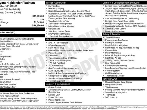 Used 2024 Toyota Highlander Platinum image 1
