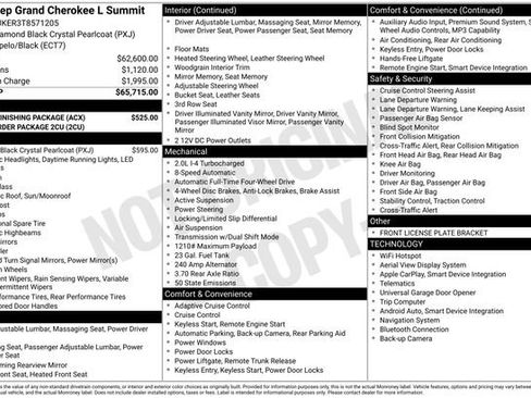 New 2026 Jeep Grand Cherokee L Summit w/ MOPAR Finishing Package AWD/4WD image 2