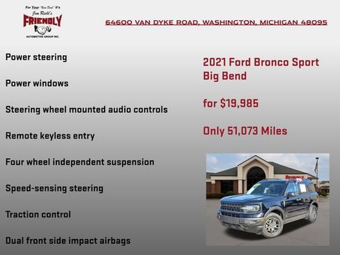 Used 2021 Ford Bronco Sport Big Bend w/ Big Bend Package AWD/4WD image 15