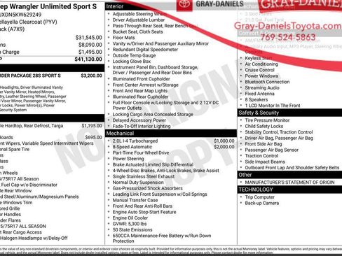 Used 2019 Jeep Wrangler Unlimited Sport S image 3