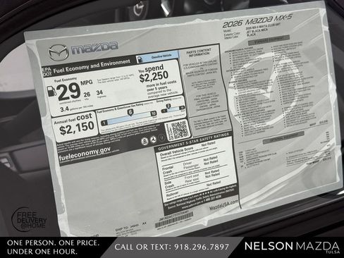 New 2026 MAZDA MX-5 Miata Club w/ Interior Package RWD image 16