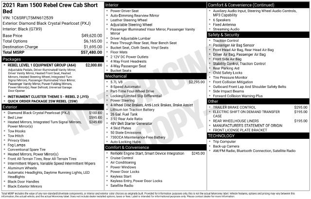 Used 2021 RAM 1500 Rebel w/ Rebel Level 1 Equipment Group AWD/4WD image 37
