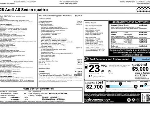 New 2026 Audi A6 Premium Plus image 35