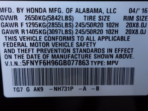 Used 2016 Honda Pilot Touring image 48