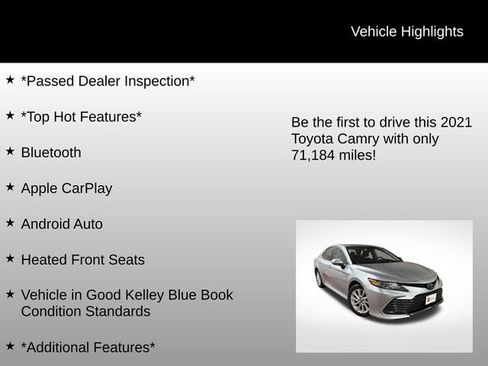 Used 2021 Toyota Camry LE w/ Cold Weather Package image 6