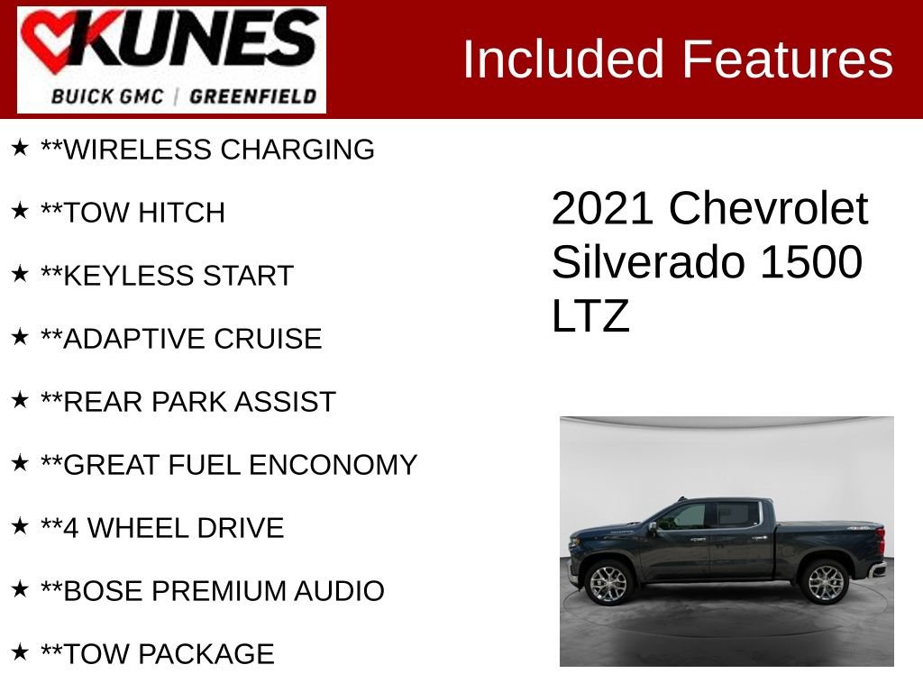 Used 2021 Chevrolet Silverado 1500 LTZ w/ LTZ Premium Package AWD/4WD image 3