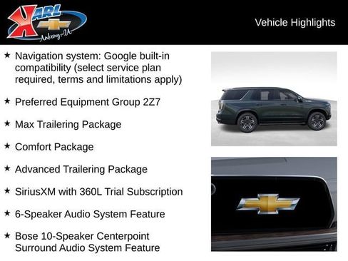 New 2026 Chevrolet Tahoe Z71 w/ Comfort Package AWD/4WD image 3