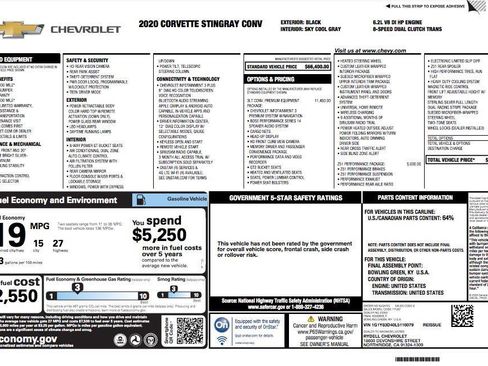 Used 2020 Chevrolet Corvette Stingray Premium Conv w/ 3LT Preferred Equipment Group image 5