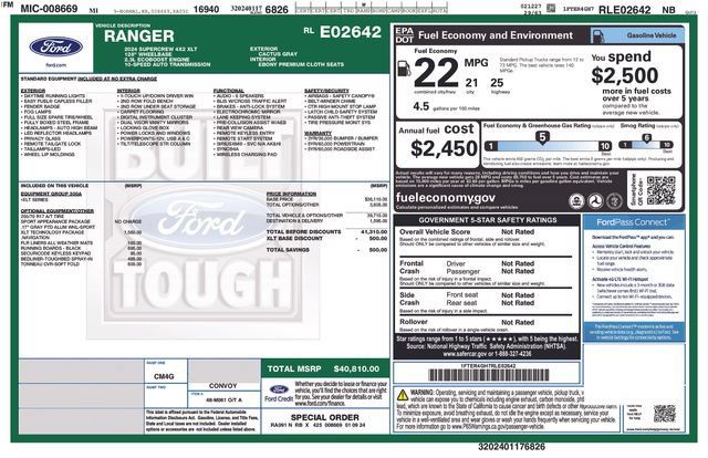 Certified 2024 Ford Ranger XLT w/ Technology Package RWD image 5