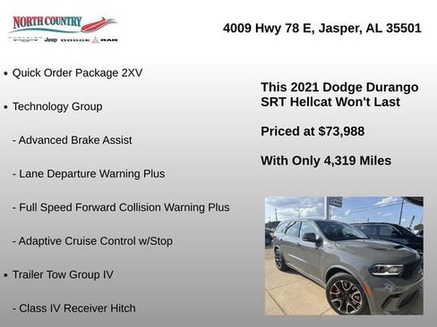 Used 2021 Dodge Durango SRT Hellcat w/ Technology Group AWD/4WD image 8