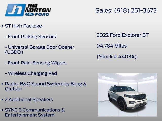 Used 2022 Ford Explorer ST w/ Equipment Group 401A AWD/4WD image 17