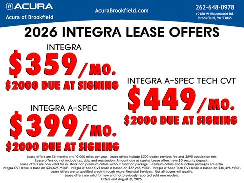 New 2026 Acura Integra A-Spec FWD image 12
