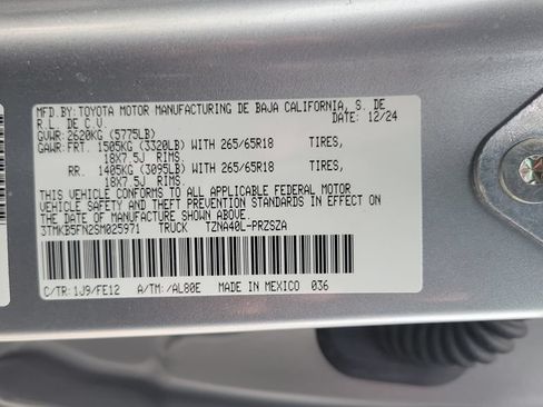 Certified 2025 Toyota Tacoma TRD Sport RWD image 24