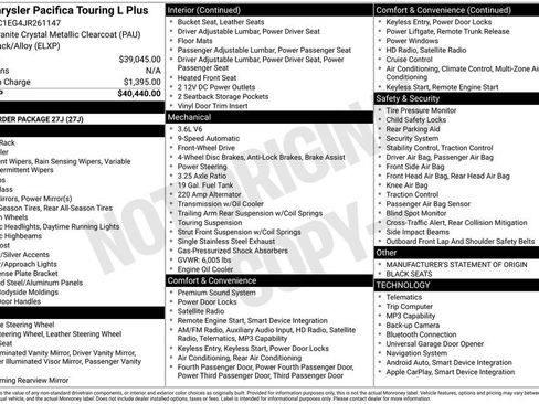 Used 2018 Chrysler Pacifica Touring-L Plus FWD image 2