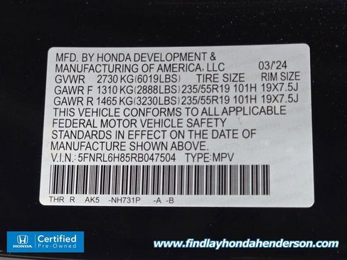 Certified 2024 Honda Odyssey Touring image 14