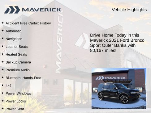 Used 2021 Ford Bronco Sport Outer Banks AWD/4WD image 5