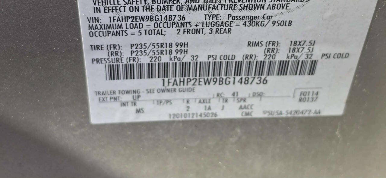 Used 2011 Ford Taurus SEL w/ 201A Rapid Spec Order Code FWD image 10