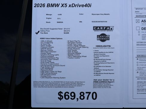 Used 2026 BMW X5 xDrive40i w/ M Sport Package image 44