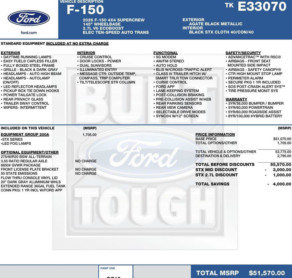 New 2026 Ford F150 STX w/ Equipment Group 200A AWD/4WD image 2