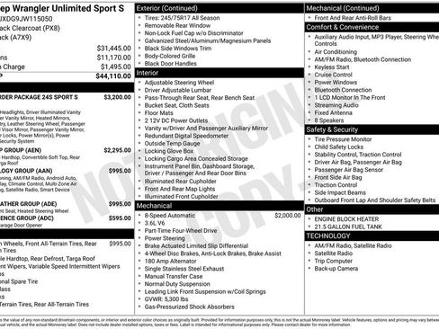 Used 2018 Jeep Wrangler Unlimited Sport S image 2