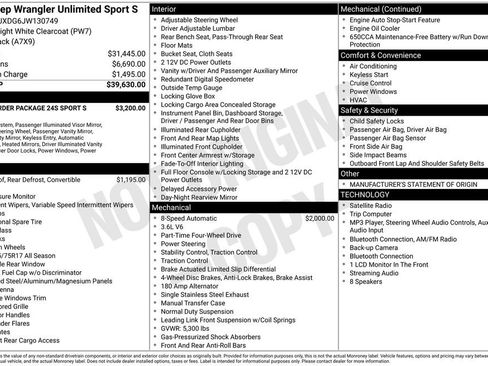 Used 2018 Jeep Wrangler Unlimited Sport S AWD/4WD image 10