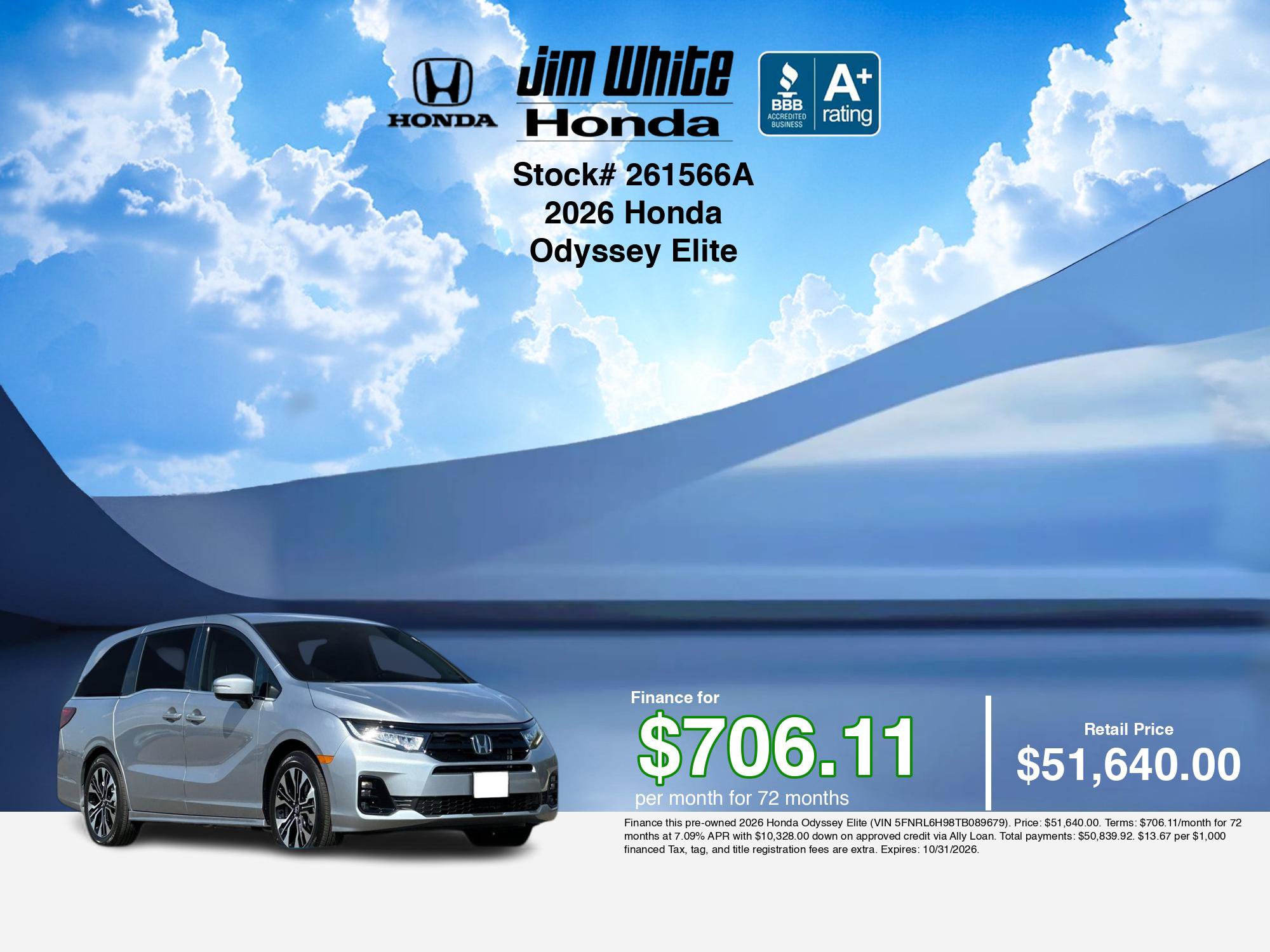 Certified 2026 Honda Odyssey Elite image 5