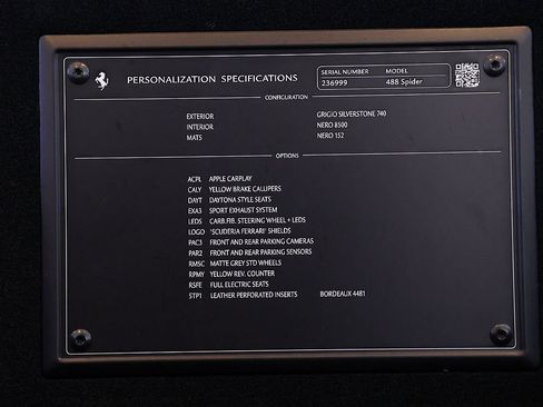 Certified 2018 Ferrari 488 Spider RWD image 99