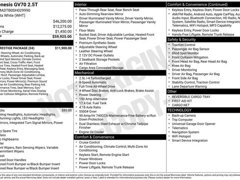 Used 2025 Genesis GV70 2.5T Sport Prestige w/ Sport Prestige Package image 35