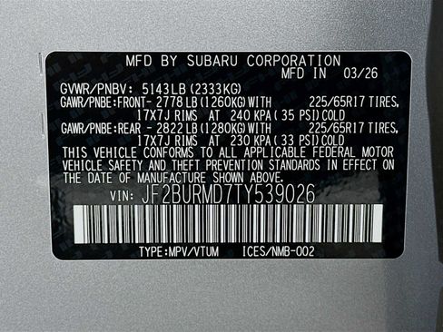 New 2026 Subaru Outback Wilderness AWD/4WD image 31