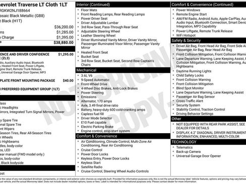 Used 2022 Chevrolet Traverse LT FWD image 36
