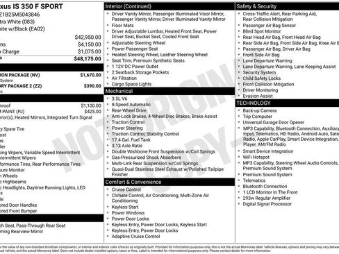 Used 2021 Lexus IS 350 F Sport w/ Navigation Package RWD image 3