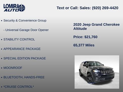 Used 2020 Jeep Grand Cherokee Altitude AWD/4WD image 21