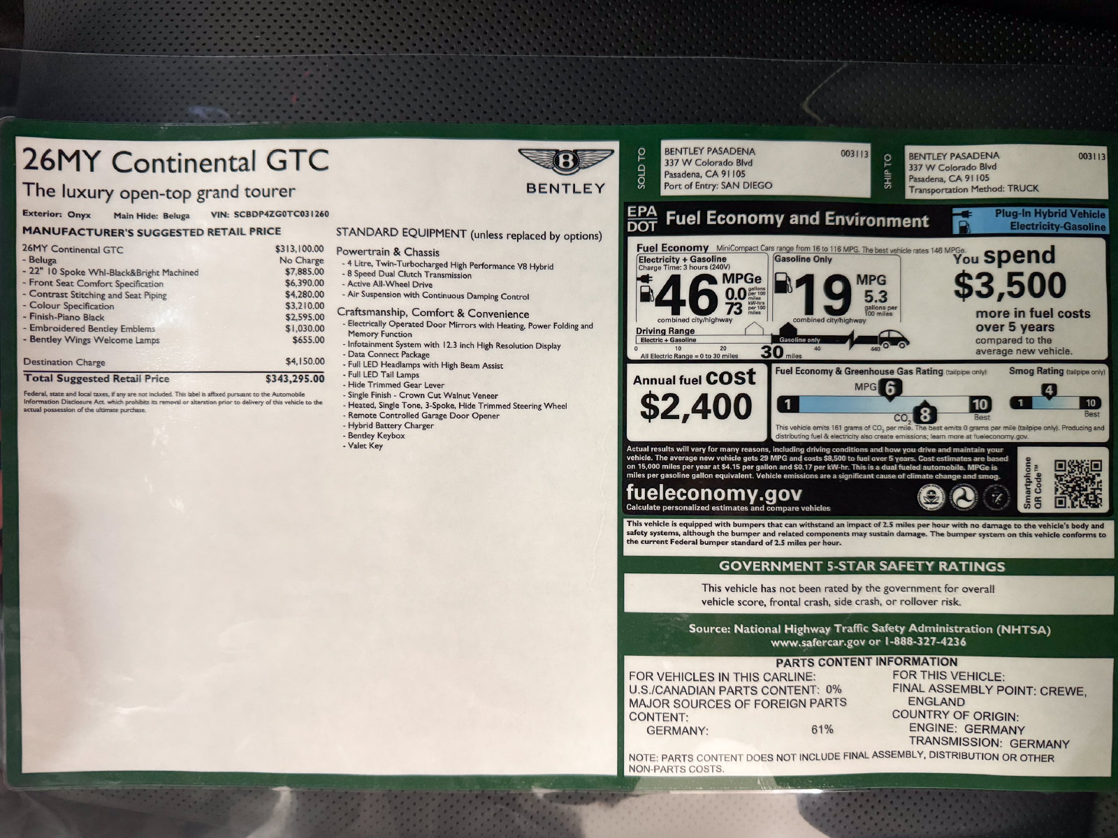 New 2026 Bentley Continental GT AWD/4WD image 36