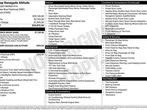 Used 2022 Jeep Renegade Altitude w/ Convenience Group image 29