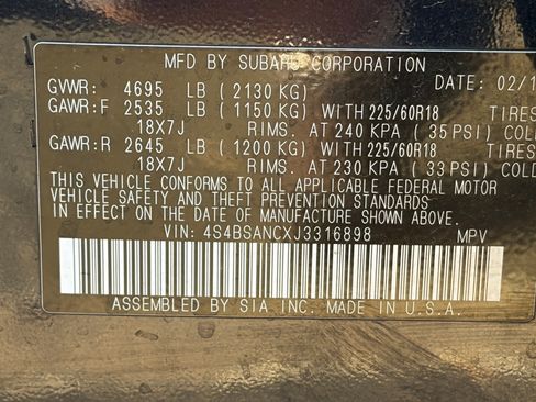 Used 2018 Subaru Outback 2.5i Limited AWD/4WD image 13