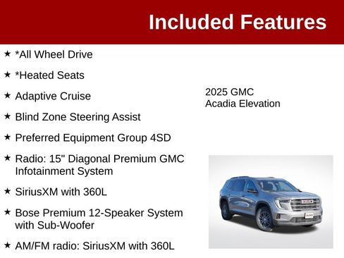 Used 2025 GMC Acadia Elevation AWD/4WD image 3