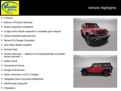 Used 2025 Jeep Wrangler Unlimited Rubicon 4xe w/ Safety Group AWD/4WD image 2