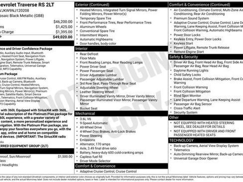 Certified 2022 Chevrolet Traverse RS AWD/4WD image 36