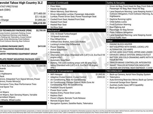 Used 2023 Chevrolet Tahoe High Country w/ Advanced Technology Package AWD/4WD image 38