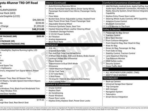 Certified 2023 Toyota 4Runner TRD Off-Road Premium w/ Moonroof Package AWD/4WD image 37