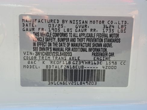 New 2025 Nissan Versa SV w/ Trunk Package image 34